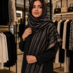 شال حریر وارداتی مشکی طلایی - مشکی-طلایی
