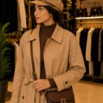 کلاه کاپیتانی وارداتی کمربندچرمی2 - کرم-پررنگ